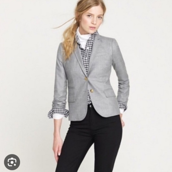 J. Crew Mercantile Schoolboy Blazer In Heather Grey Oatmeal SZ 0 NWOT! - Picture 10 of 11